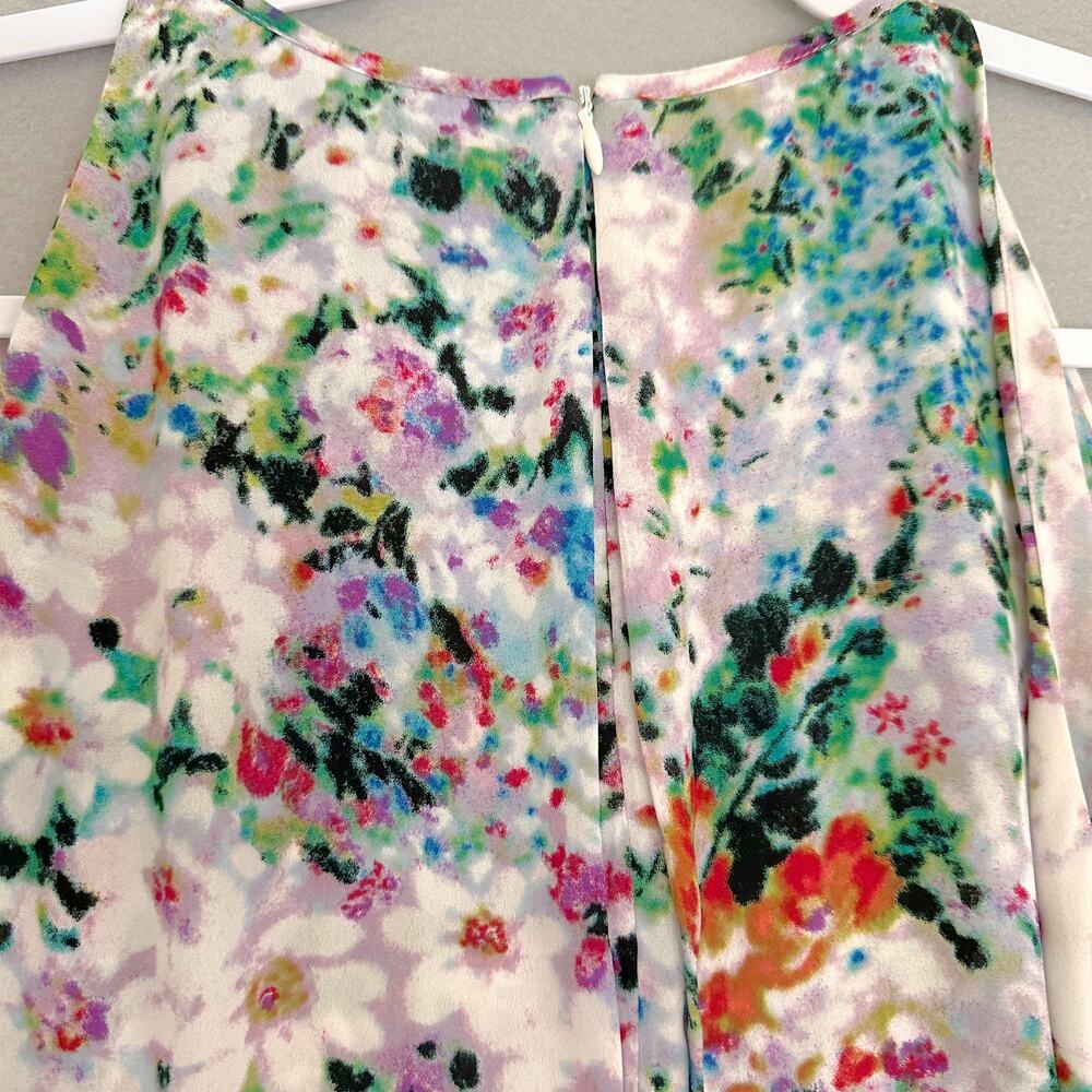Violet & Claire Multicolored Watercolor Floral Layered Tank Sleeveless Blouse M - Picture 6 of 9